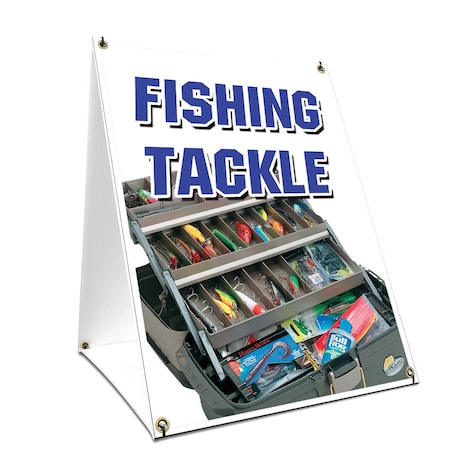Signmission Fishing Tackle, 24 Inch x 18 Inch A-frame Yard Sign, Plastic Sign SBC-1824-Fishing Tackle