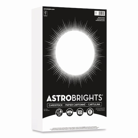 Astrobrights Color Cardstock, 65 lb Cover Weight, 8.5 x 14, Bright White, 125PK 91670-01