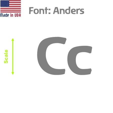Aacc Self-Adhesive Vinyl Letter: C, Scale: 21 in. Color: Gray Font: Anders by, 4PK AACC-Anders-UC-Gray-I21x4