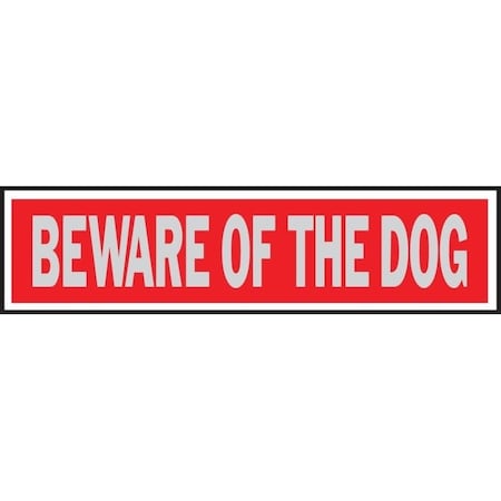 Hy-Ko Princess Sign, Rectangular, BEWARE OF THE DOG, Silver Legend, Red Background, Aluminum 441