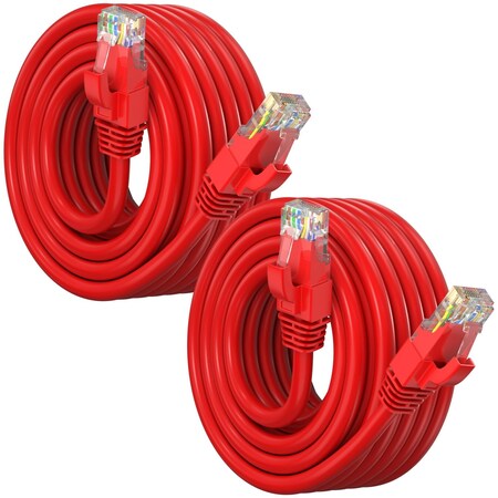 Maximm Cat6 Ethernet Cable 20ft 10Gbps 550MHz UTP, 2PK, Red, 2PK CAT6CCA-20RD-2PK