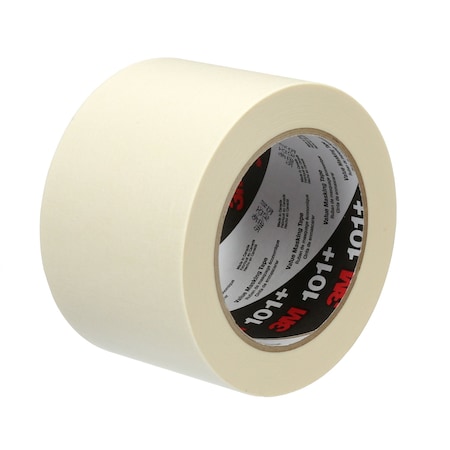 3M Masking Tape, 96 mm W x 55 m L, 5.1 mil Thick, Tan, Rubber Adhesive, 8 PK 101+
