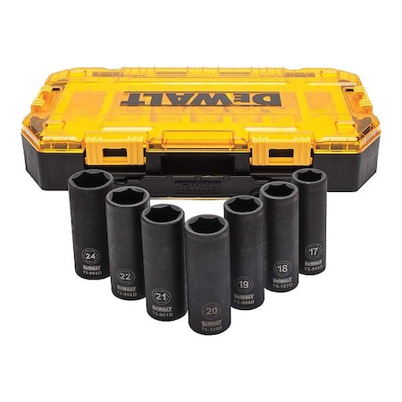Dewalt Deep Impact Socket 1/2in, 7PC Set DWMT74737