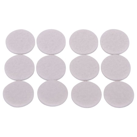 Prosource Furniture Pad, Felt Cloth, White, 7/8 in Dia, 5/64 in Thick, Round FE-50223-PS