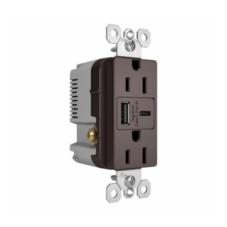 Pass & Seymour 15A BRZ A/C USB Outlet R26USBAC6DBCCV4