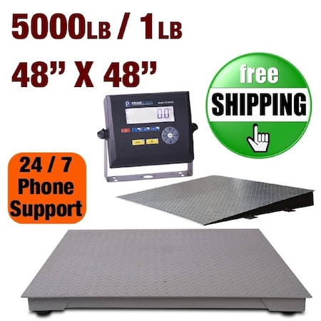 Prime Systems New Prime Scale Series 5000x1lb Floor Scale 48x48 wPS-IN103 Indicator and Ramp PS-5000F+103+Ramp-Ebay