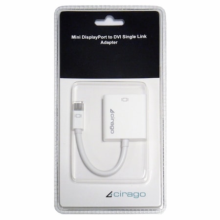 Cirago International Cirago DPN2022 mini DisplayPort to DVI Adapter, 4" White DPN2022