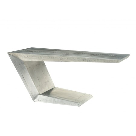 Homeroots 71" Silver Aluminum Writing Desk 319062