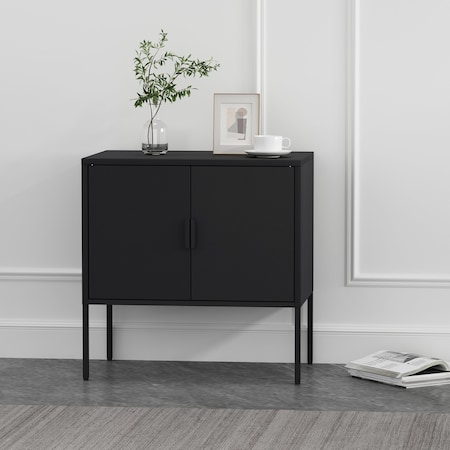 Manhattan Comfort Ava 23.6in Accent Cabinet in Black AF005-BK