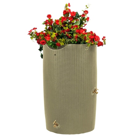Good Ideas Impressions Bali 50 Gallon Rain Saver - Planter Top - Desert Sand IMP-B50-DES