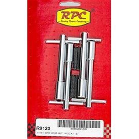 Racing Power R9120 4 ft. Chrome Steel T-Bar Wing Nut RPC-R9120