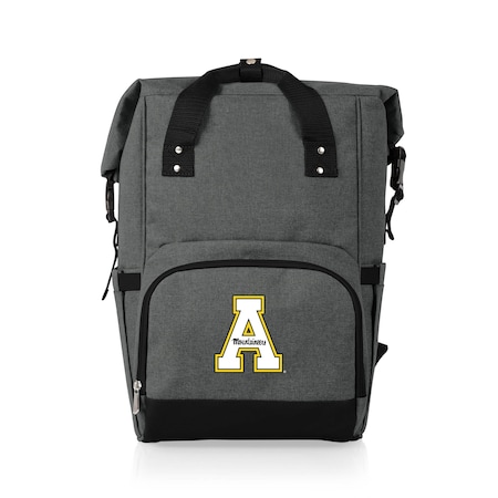 Picnic Time Family Of Brands NCAA App State Mountaineers On The Go Roll-Top Backpack CoolerHeathered Gray 616-00-105-796-0
