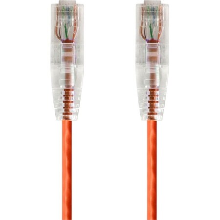 Monoprice Slim Cat6 Utp Network Cable, 3 ft.Orange 14807