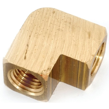 Anderson Metals Pipe Elbow, 1/8 in, FIP, 90 deg Angle, Brass, 1000 psi Pressure 756100-02