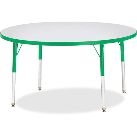 Jonti-Craft Berries Round Activity Table, 48 in. Diameter, A-height, Freckled Gray/Green/Gray 6433JCA119