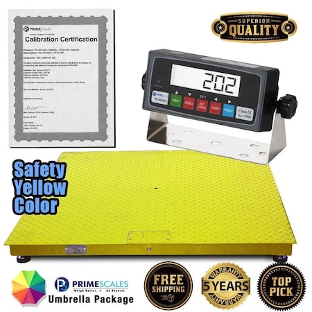 Prime Systems Prime Scales 4'x6' Floor Scale w Indicator 48x72 NTEP 5000x1lb CS-2010-4X6-5K-Yellow