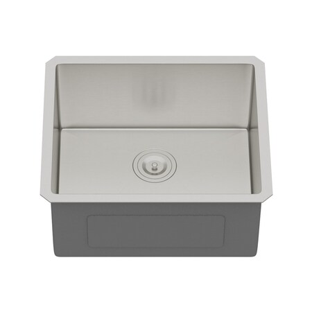 Wrightmaster 21 in. Undermount 16-Gauge Stainless Steel Single Bowl Bar Prep Kitchen Sink with Drain Strainer ZROP484737