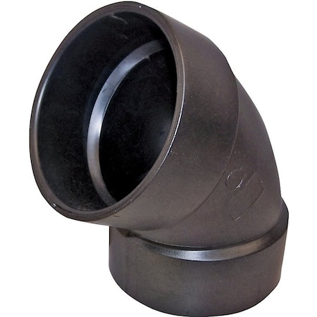 Canplas Pipe Elbow, 1-1/2 in, Hub, 60 deg Angle, ABS, Black 102601BC