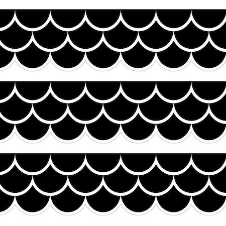 Creative Teaching Press Black Scallops EZ Border, 48 Feet Per Pack, 3PK 10674