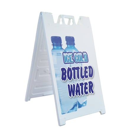 Signmission Ice Cold Bottled Water, A-Frame & 2 Sign Inserts, Heavy-Duty Plastic Frame SBHD-C-2436-Ice Cold Bottled Water