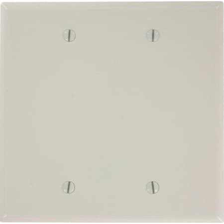 Leviton Blank Wallplate, Midway Size, Gang 2, Light Almond 80525-T