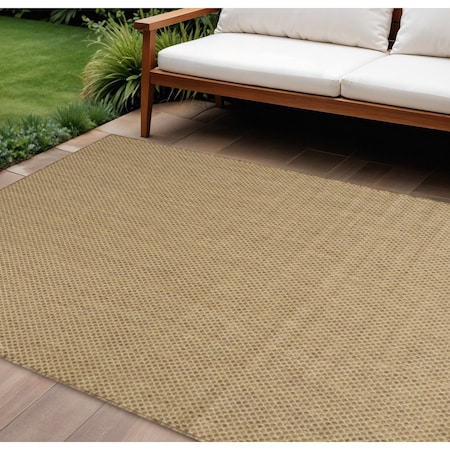 Homeroots 9' X 12' Tan Geometric Indoor Outdoor Area Rug 573221