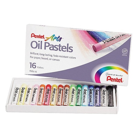 Pentel Oil Pastel Set w/Carrying Case, 16 Pc PENPHN16
