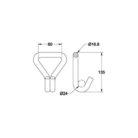 Doleco Wire Hook Narrow 2", 3,333 lbs WLL Cargo Securement 58410012