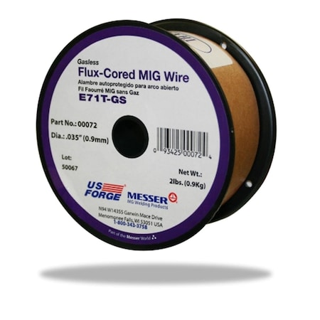 Us Forge Welding Flux-Cored MIG Wire - 0.035, 2 lbs. US585217