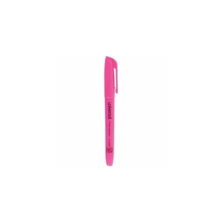 Universal Highlighter, Chisel Tip, Fluorescent Pink 12PK UNV08855