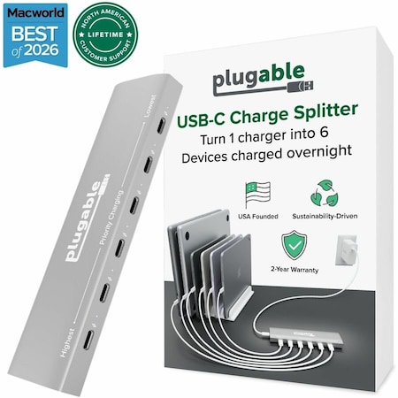 Plugable USB TYPE-C POWER DELIVERY 6-PORT PRIORITY CHARGER PS-6CC