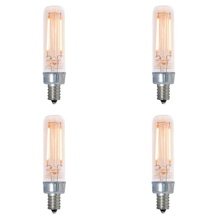 Bulbrite 25W Amber Light T6 Dimmable (E12) Candelabra Screw Base LED Filament Bulb Antigue thread, 2100K, 4PK 861408