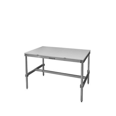 Daphnes Dinnette Poly Top Aluminum I-Frame Table, 34 to 35.5 x 30 x 24 in. DA459016