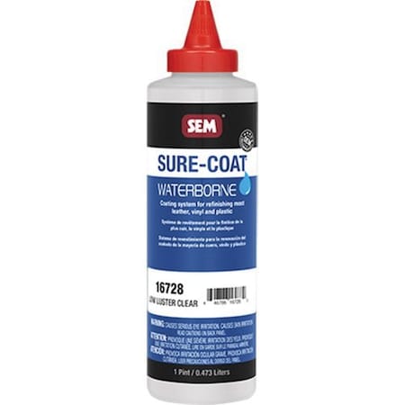 Sem Sure-Coat Waterborne Mixing System, 1 Pint Can, Low Luster Clear, Liquid 16728