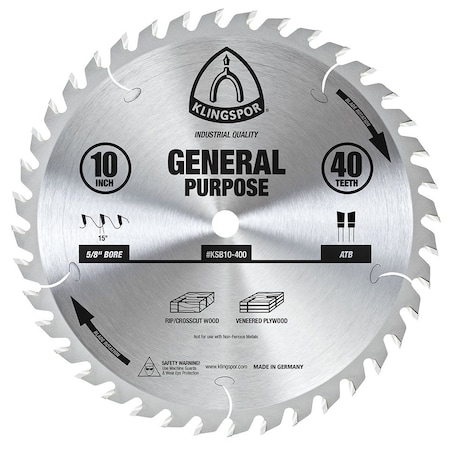 Klingspor 10" 40-Tooth General Purpose Saw Blade KSB10-400
