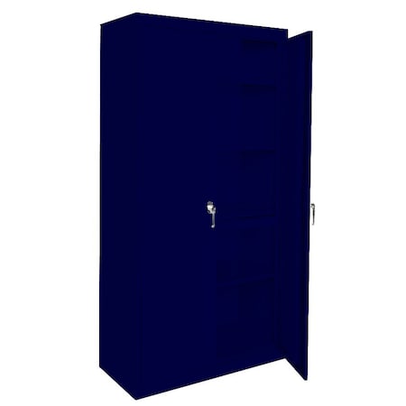 Steel Cabinets Usa Adjustable Storage Cabinet, 72 in H, 36 in W, Navy, 5 Shelves AAH-36RBMAG1-N