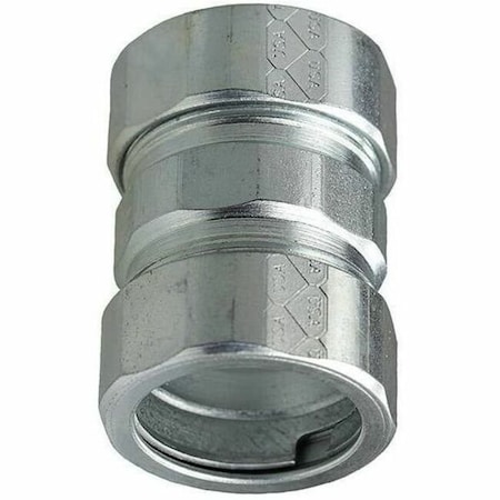 Dottie Conduit Fitting Coupling, 1 in, Threadless, Steel, Zinc Plated NTC100