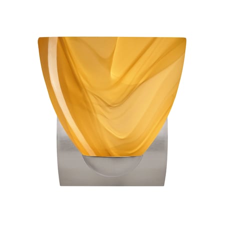 Besa Lighting Sasha Mini Sconce, Honey, Satin Nickel Finish, 1x60W Incandescent 1WZ-7572HN-SN