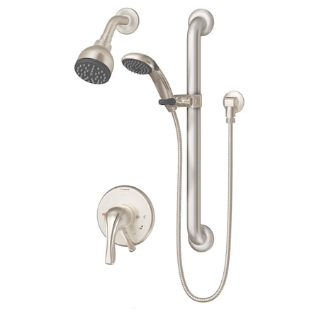 Symmons Origins Single Lever Handle Wall Mounted Shower Trim Kit 1.5 GPM (Valve Not Included) S9608PLR15TRMSTN