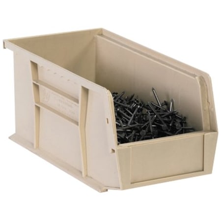 Partners Brand Hang & Stack Storage Bin, Ivory, 14.8 in W, 16.5 in L, 6 PK BINP1516V