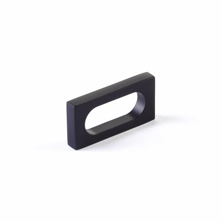 Schaub 2-3/8in Cafe Modern Oval Slot Cabinet Pull with 2in Center to Center Matte Black Finish 10031-MB