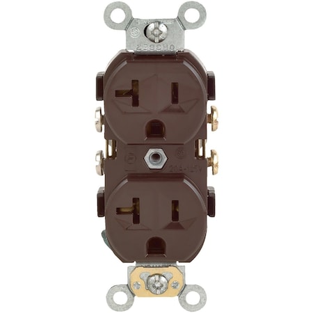 Leviton 20A Brown Heavy-Duty 5-20R Duplex Outlet S00-CR20-00S
