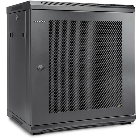 Rocstor SOLIDRACK 12U WALL MOUNT RACK VENTED ENCLOSURE-ASSEMBLED -BLACK Y10E006-B1