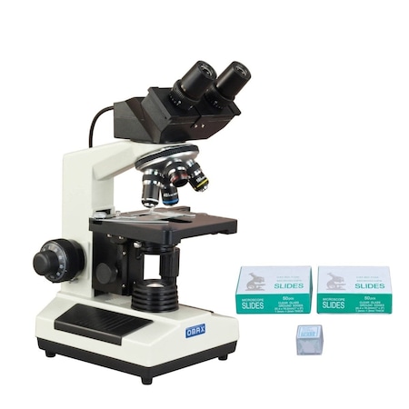 Amscope 40X-2000X 3MP Digital Integrated Microscope with Halogen Illumination + Blank Slides MD827S30-SC100