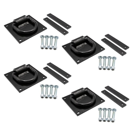 Mytee Products 5/8in Heavy Duty Bolt-On Forged D Ring 18,000 Lbs for Trailers, Trucks, 4PK D-Ring58-BOx4