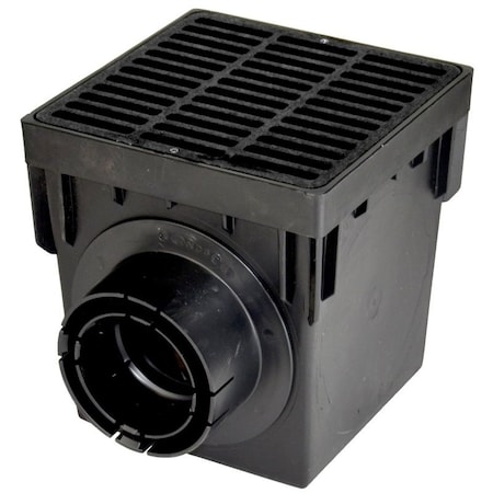 Nds 900BLKIT Double Catch Basin, 9.38 in L, 4-1/4 in W, Square, Plastic, Black 900BKITRTL