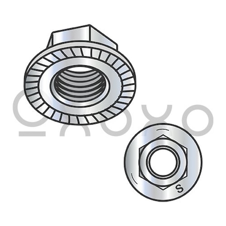 Oxoxo 1/4-20 Serrated Large Flange Hex Lock Nuts Grade 5 Zinc, 2000PK 584914