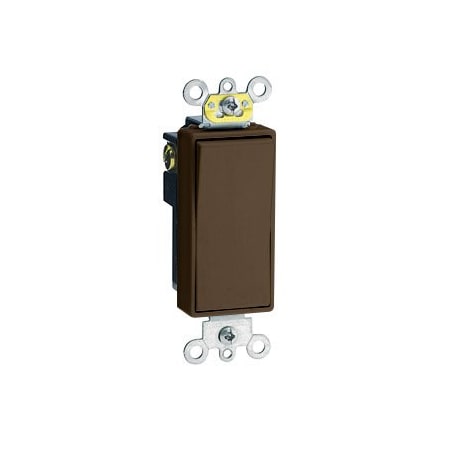 Leviton Decora Plus Rocker 4-Way AC Quiet Switch, 20 Amp, 120/277 Volt, Brown 5624-2