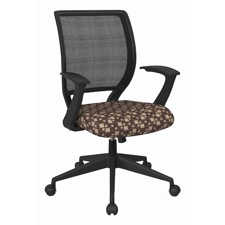 Office Star Products EM Series Screen Back Task Chair with "T" Arms, City Park Walnut EM51022N-K110