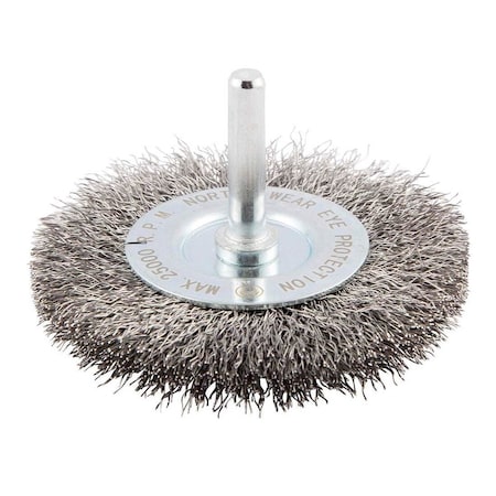 Norton Co Wheel Brush: 3 in Wheel Dia, 7/16 in Face Width, Crimped 66252838969